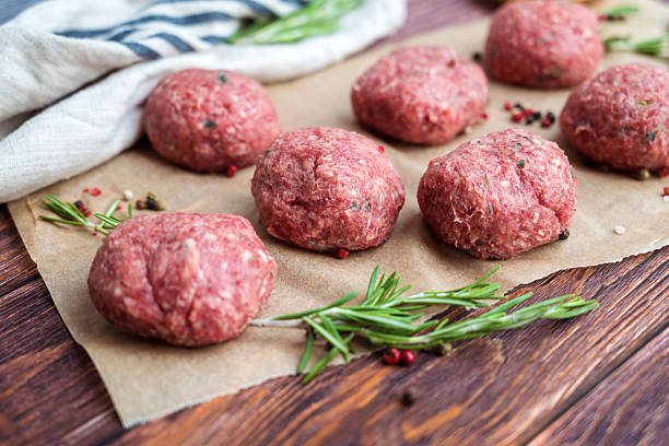 Homemade Beef raw meatballs