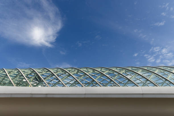 Dutch metal architecture on a blue sky day