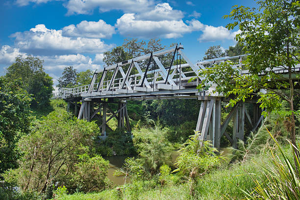 The Cooreei Bridge over the Williams River, a historic Dare truss bridge, built in 1905 in Dungog, New South Wales, Australia