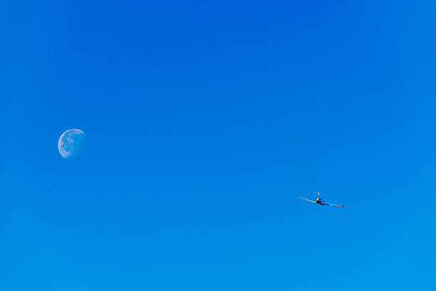 Airplane and the moon photo