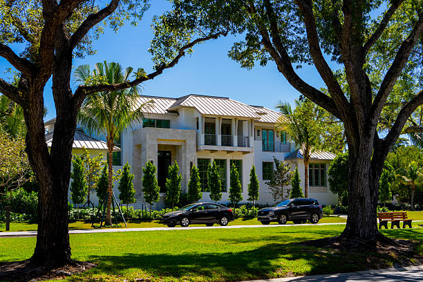 Naples, FL, USA - March 19, 2025: Luxury home Gordon Drive Naples Florida