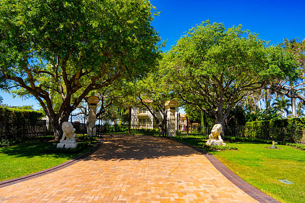 Naples, FL, USA - March 19, 2025: Naples mansions Gordon Drive