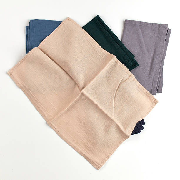 istock Napkins and towels on white background. Kitchen textiles, top view 2206539753