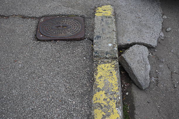 istock Degraded public road accession way 2206540892