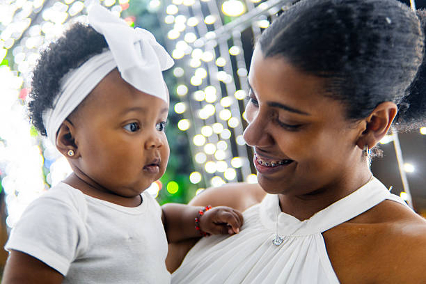 istock Mother holding her baby daughter during christmas celebration 2206544372