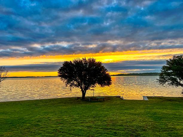 istock Sunset over the lake 2206557858