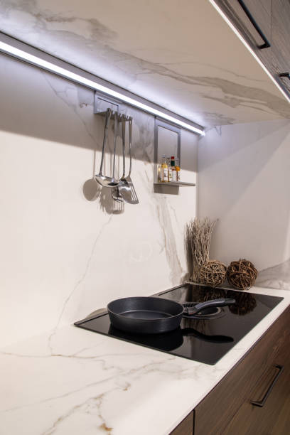 istock Luxury Kitchen with Elegant Marble Finishes 2206565362