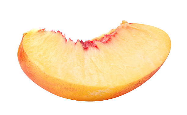 istock Slice of nectarine peach isolated on white background 2206569798