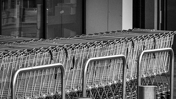Supermarket shopping carts detail