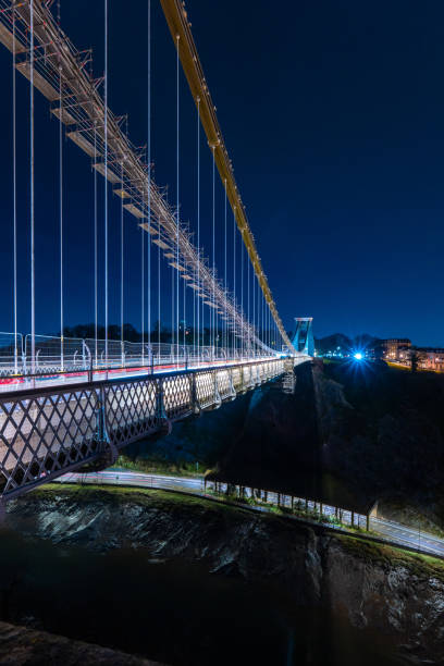 istock Clifton suspension bridge at night undergoing maintenance 2206575407