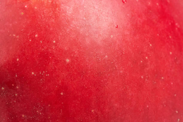 Two fresh red apples covered in dewdrops placed against a clean white background, showcasing their natural freshness and vivid color.