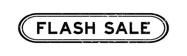 istock Grunge black flash sale word rubber seal stamp on white background 2206582516