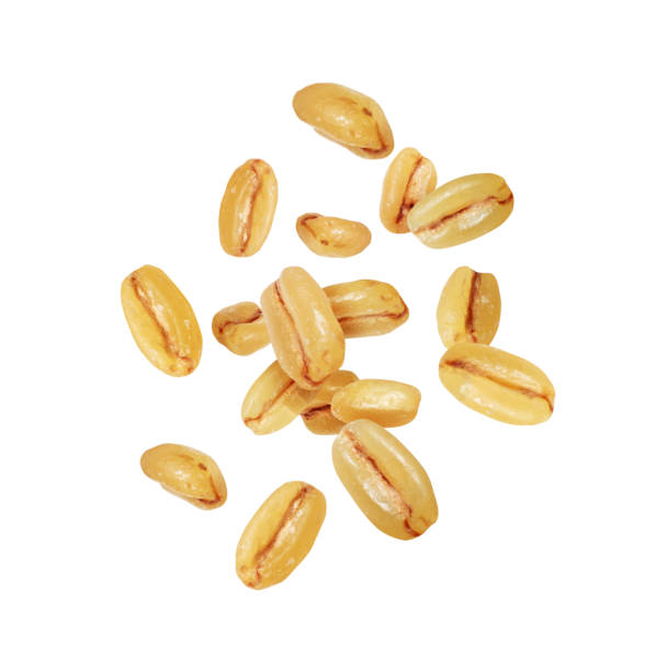 istock Bulgur grains levitate in the air isolated on a white background. Uncooked bulgur wheat 2206585620