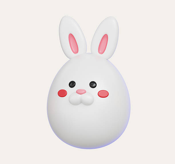 istock White egg and bunny ears isolated. Happy easter decoration icon. 3D render illustration 2206600680