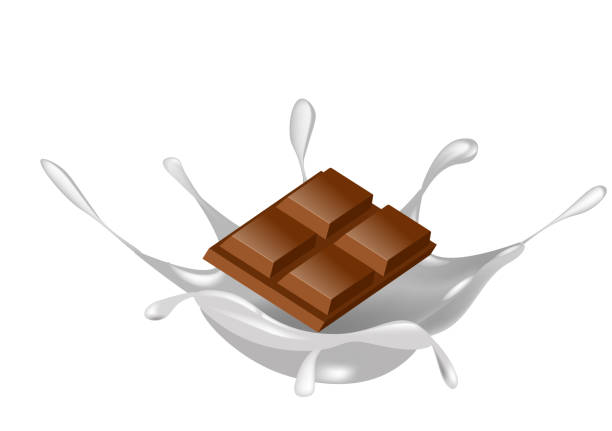 istock Dark chocolate bars captured splashing in pool of white liquid 2206601071