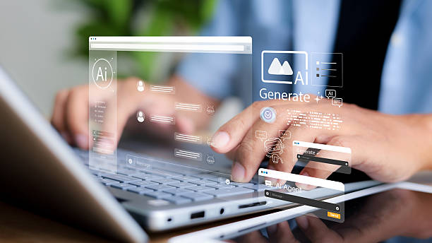 istock Chat with AI or Artificial Intelligence. Young businessman chatting with a smart AI or artificial intelligence using an artificial intelligence chatbot developed by OpenAI. 2206607246