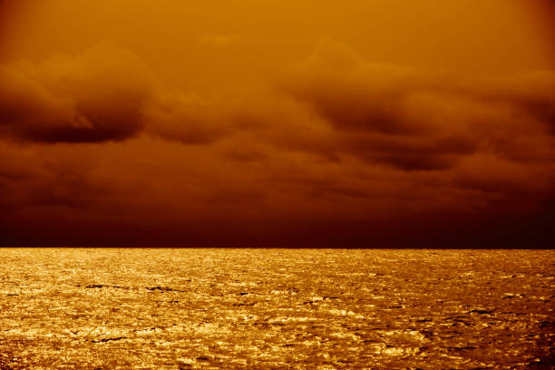 Seascape in cloudy weather