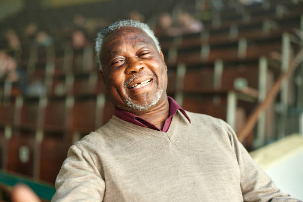 istock Happy black professor in lecture hall. 2206614855