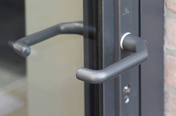 istock Modern Dutch architecture. Modern aluminium window frames. Design at home. Doors and windows. 2206617622