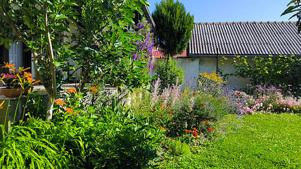istock garden in the spring with blooming flowers 2206618348
