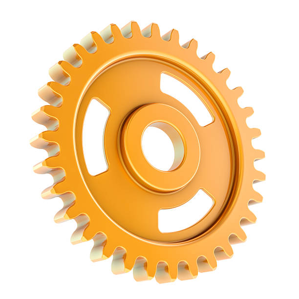 group of gears on black background