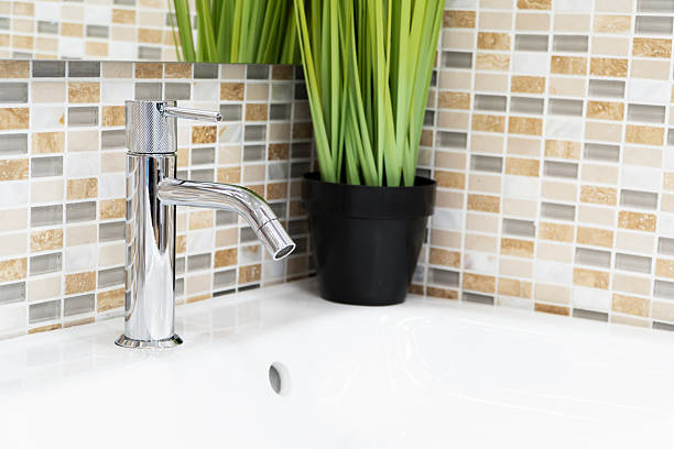 Close-up of a faucet in the bathroom