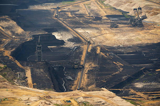 Hambach surface mine (Tagebau Hambach), a large open-pit coal mine in Niederzier and Elsdorf, North Rhine–Westphalia, Germany, Coal Mining Operation