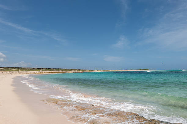 istock Serene Sandy Beach with Turquoise Waters Under Blue Sky 2206624057