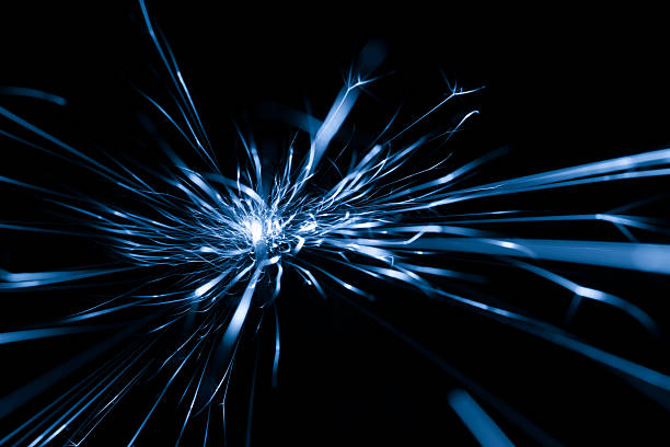 istock blue sparks from the grinder glowing in the dark 2206626988
