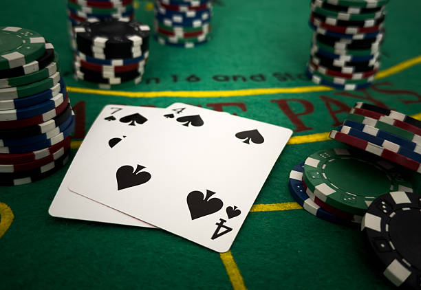istock Playing cards and chips in a casino 2206627094
