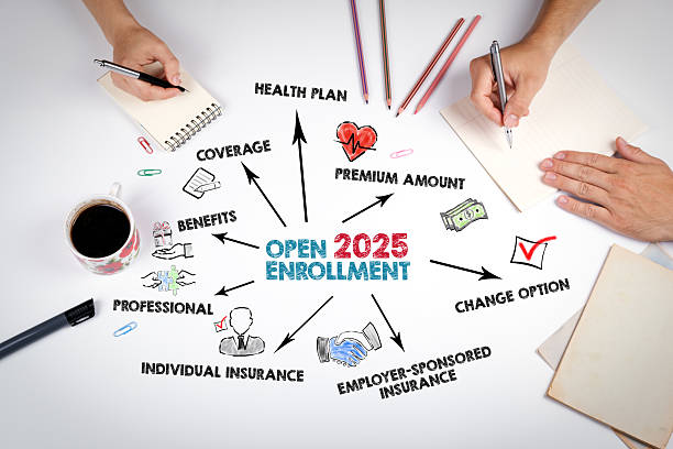 istock Open Enrollment 2025 Concept. The meeting at the white office table 2206628195
