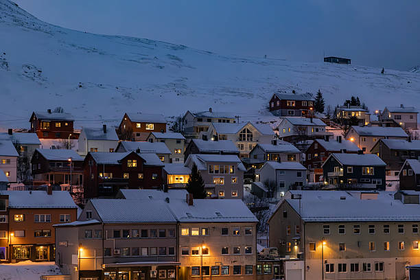 istock Norwegian Coastal Town in Winter - Honningsvag 2206628562