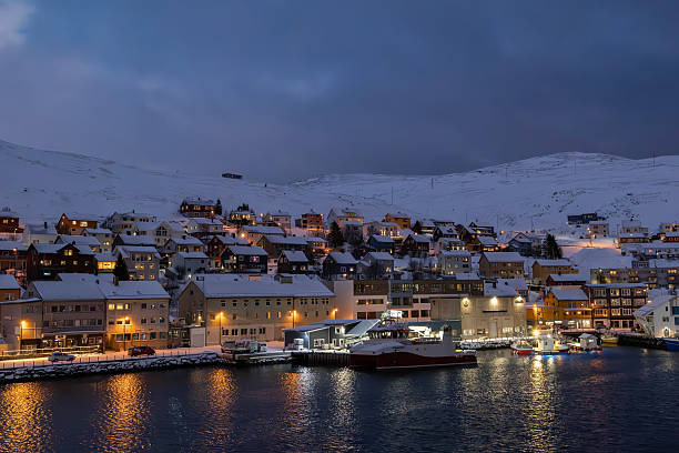istock Norwegian Coastal Town in Winter - Honningsvag 2206628568