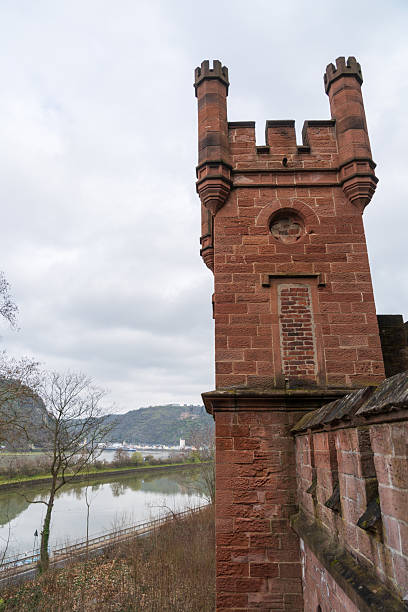 The Lorelei Rock Hill Along the Rhine River in Germany, on a Spring day
