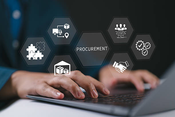 istock Procurement Management Industry concept. Person using laptop with procurement icon on virtual screen for with supply chain and retail logistics. 2206642977