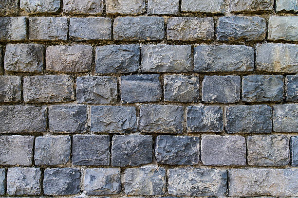 istock Textured stone wall showcasing varied shades and surfaces in a rustic setting 2206643364