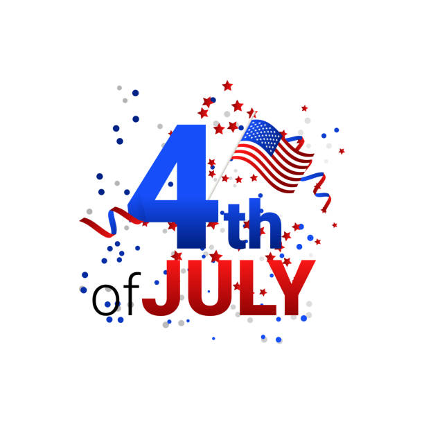 istock Happy Independence Day, holiday of USA, vector banner with white background 2206650974