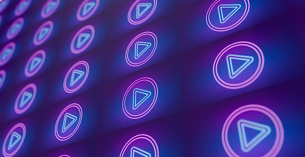 istock Purple Media Play Concept 2206652400