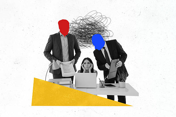 istock 3D collage trend artwork composite poster of team man hold document tired lady tire overloaded human resources office manager entrepreneur 2206653545