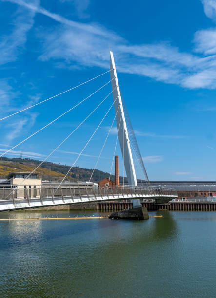 istock Old chimney through Sail Bridge in Swansea 2206655491