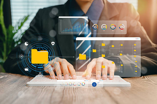 istock Data management and analysis in modern business setup, Business concept 2206656220