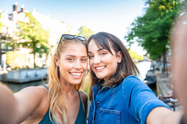 istock Tourist girls visiting the Netherlands 2206656578