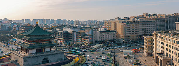 istock Skyline and the Bell Tower in Xi'an, Shaanxi, China 2206658216