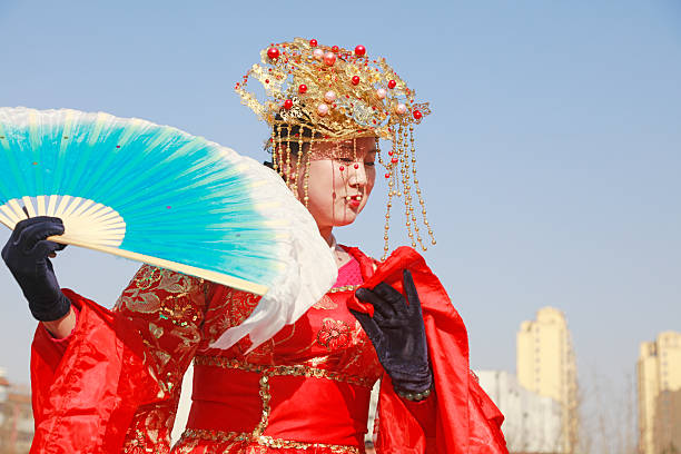 Luannan County - February 25, 2018: Yangge Dance Performance on the square, Luannan County, Hebei Province, China.