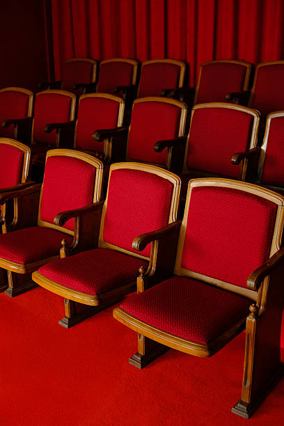 istock Vintage Theater Seats with Red Upholstery 2206662590