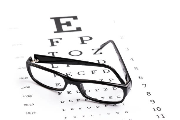 istock Eye examination setup featuring glasses and vision chart in a clinical setting with a focus on eye health and vision care practices 2206663891