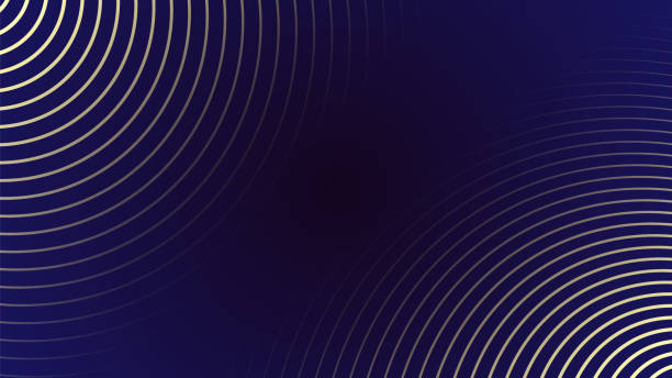 istock Layered geometric patterns create a dynamic abstract background in shades of blue and yellow 2206665378