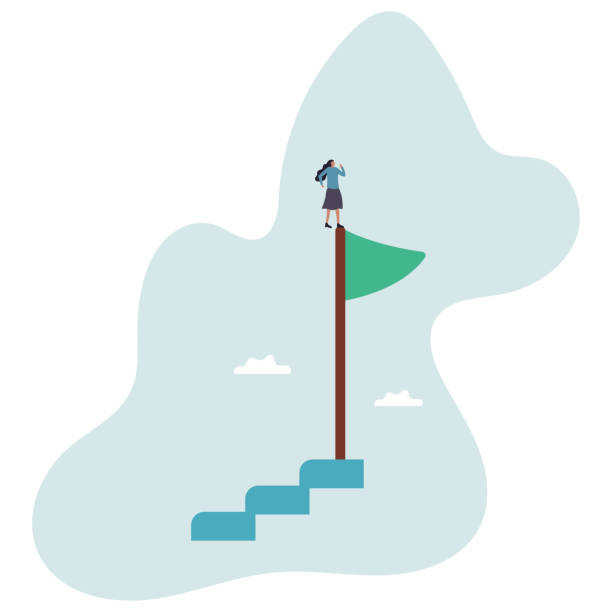 istock Success female entrepreneur, woman leadership or challenge and achievement.character for design. 2206673106