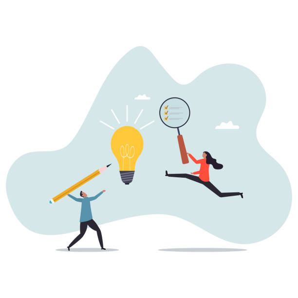 istock Business viability checking, validate idea by market research to see possibility to success in real world,business concept.character for design. 2206673206
