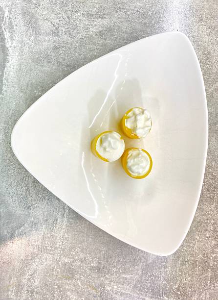 istock molecular gastronomy,  food experiments, dessert on a plate 2206674504